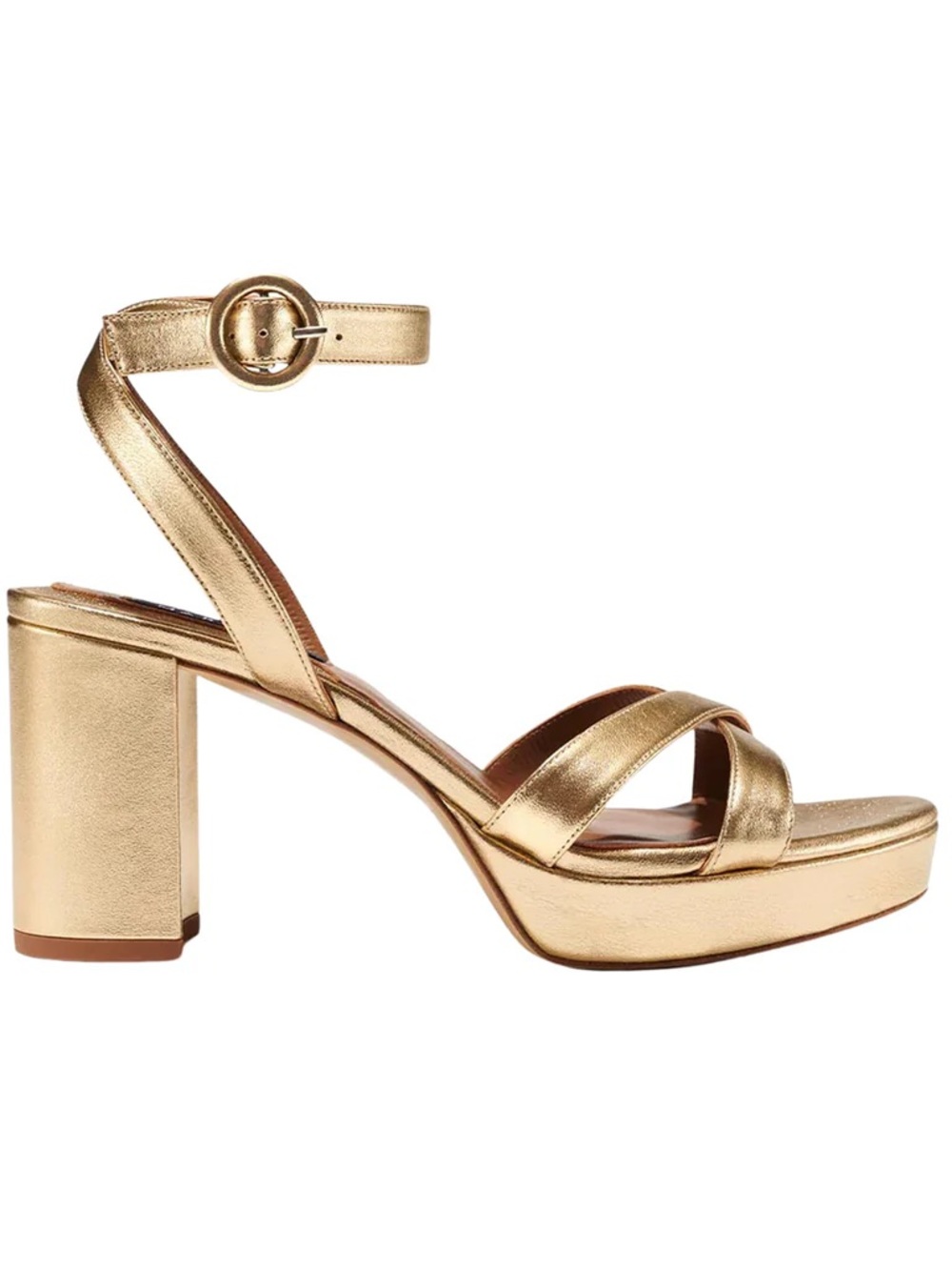 Margaux The Platform Sandal Gold Nappa
